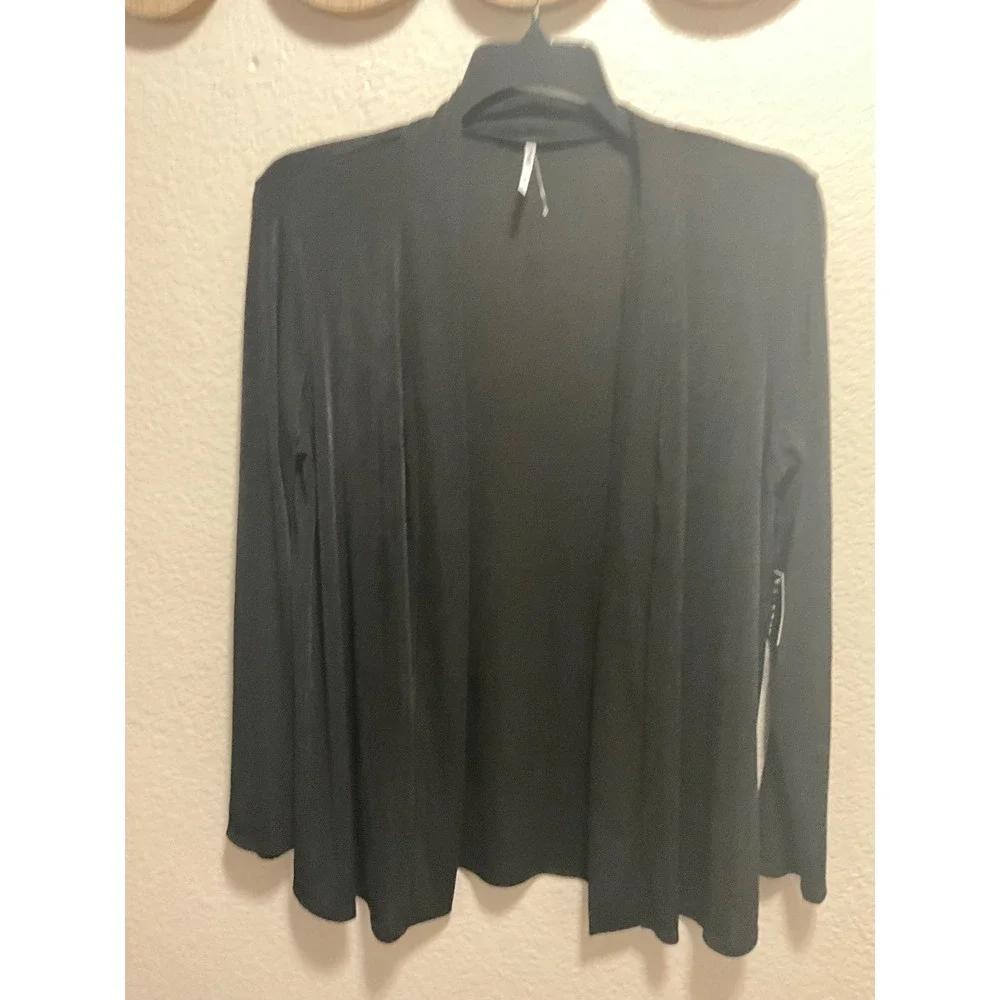 3rd + Malt‎ Womens Black Open Front Long Sleeve Cardigan Sweater Size L NWT